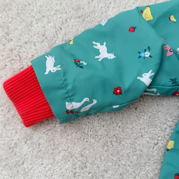 Baby Boden Green Animal Print Outer Shell Raincoat - Picture 10 of 12